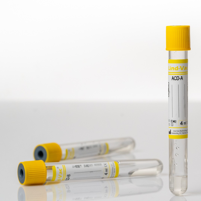 Вакуумна Пробірка Lind-Vac 16x100 мм, ACD-A, 9 мл, світло-жовта кришка